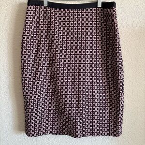 Talbot's Wool Blend Pencil Skirt Geometric Pattern Knee Length Women’s Size 10